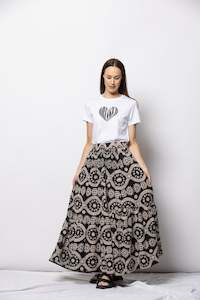 Ivy Maxi Skirt -Black/Cream