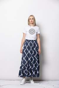 Clothing accessory: Ivy Maxi Skirt - Navy Grid