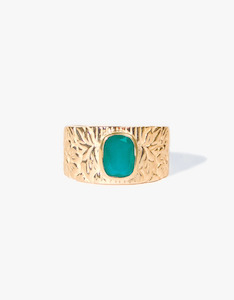 Nostalgia Ring - Gold & Green Onyx