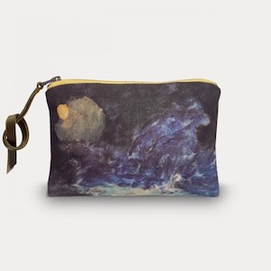 Maison Levy Linen Zip Purse - Clair de Lune