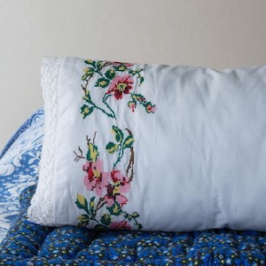 Turkish Embroidered Floral Cushion - size 75x35cm