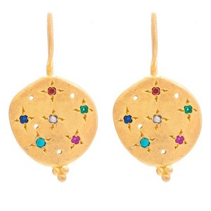 Earrings - Gold Plate Souk set with Mixed Zircon (sold)