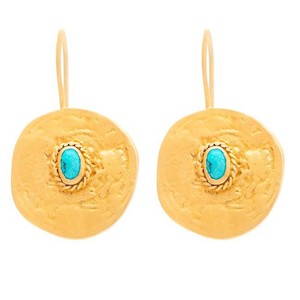 Earrings - Cleopatra Coin set with Turquoise