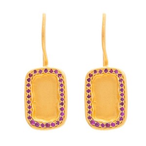 Earrings - Gold Plate Bahia set with Ruby Zircon (sold)