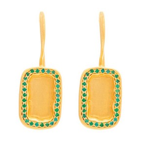 Earrings - Gold Plate Bahia set with Green Zircon (sold)