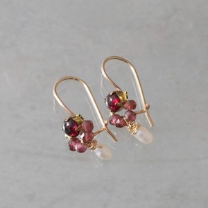 Soft furnishing: Earrings garnet & brown crystal - n° 338