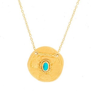 Necklace - Cleopatra Coin Necklace set with Turquoise