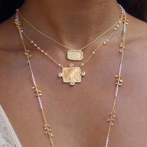 Necklace - Gold Plate Frida with facet Cubic Zircon (sold)