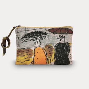 Maison Levy Linen Zip Purse - Umbrellas (available to order)