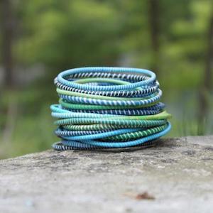 Jokko Bracelets from Mali Africa - Ocean Breeze Set of 8