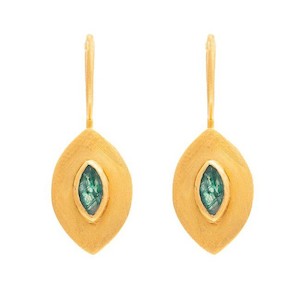 Earrings - Gold Plate Shamira Green Aventurine (sold)