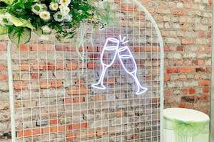 "Champagne Glasses" Neon Sign