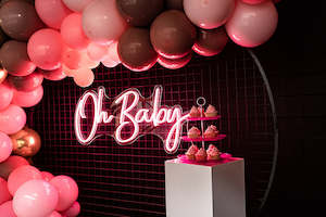 "Oh Baby" Pink Neon Sign