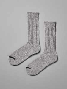 Praha Wool Ribbed Socks – Light Grey