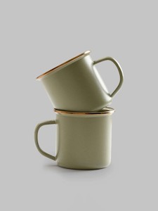 Enamel Two-Tone Mug – Olive Drab (Set of 2)