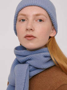 Recycled Wool Scarf – Light Blue