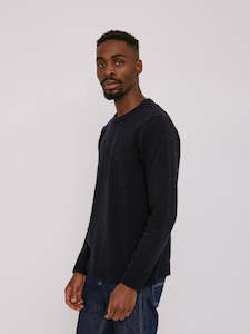 Recycled Wool Knit Jumper – Navy