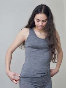 Non-store-based: Huia Merino Tank Top - Grey