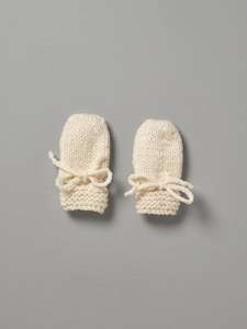 Hand Knitted Mittens  - Natural