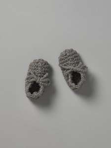 Hand Knitted Chunky Booties  - Mushroom