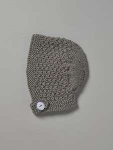 Non-store-based: Hand Knitted Baby Bonnet - Mushroom