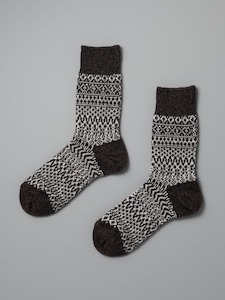 Oslo Wool Jacquard Socks – Coffee