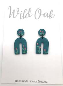 WO Teal Dangle Earrings