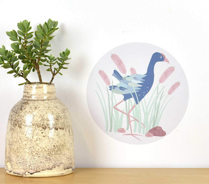 'Pukeko in the Reeds' Dot Wall Decal