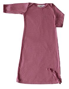 Merino Baby Gown - Rose