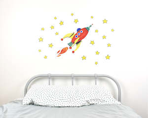 Creative art: Red Rocket Wall Decal