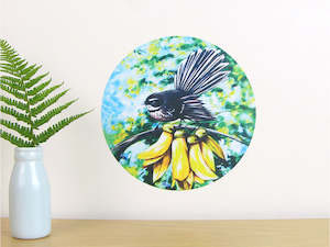 Fantail & Kowhai Dot Decal