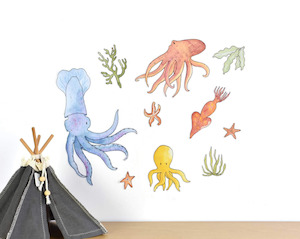 'Octopus And Friends' Wall Decal