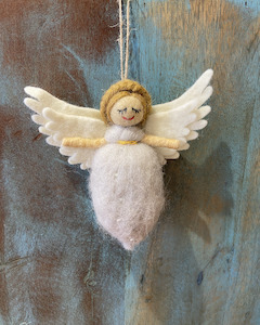 Pashom | Hanging Decoration - White Felted Angel