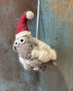 Pashom Sheep with Hat Decoration - gray sheep