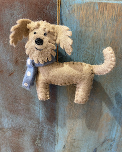 Pashom Felted Christmas Decoration - Labradoodle Gold