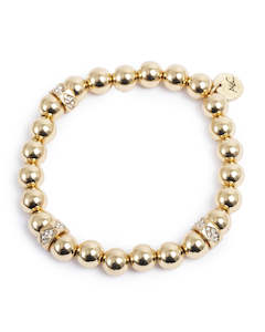 A&C Oslo Signature Bracelet with Balls and Crystals- gold