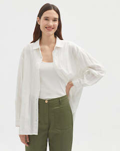 Nice Things Paloma S. Jacquard fagotings shirt - white