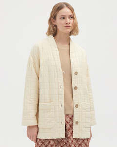 Nice Things Paloma S. Cotton Quilt Jacket- ecru