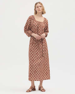 Nice Things Paloma S. Seagrass Print Dress - terraccota