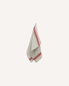 French Country Collections Classic Stripe Tea Towel Natural & Red