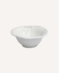 French Country Collections  Dragonfly Stoneware White Salt Bowl