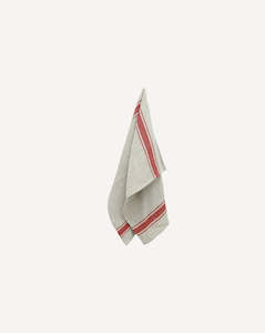 French Country Collections Classic Stripe Tea Towel Natural & Red