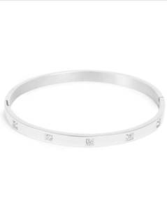 Gift: A&C Oslo Bangle with cubic zirconia - steel