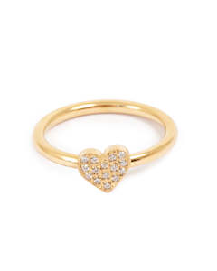 A&C Oslo Ring Heart- Stee, 14k gold