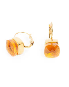 A&C Oslo Steel Glass Earrings - Topaz