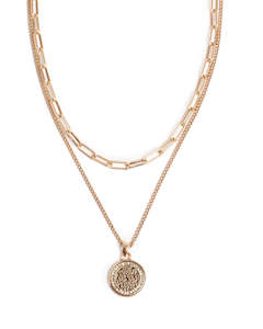 Gift: A&C Oslo Coins of Relief Necklace 45cm + 10cm ext - gold