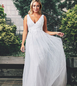 Sale: Liv - TC232 - Tania Olsen A-Line Simple Lace Wedding Dress at Madison Rose Bridal