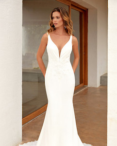 Racquel 11349 modern fit n flare wedding dress at Madison Rose Bridal