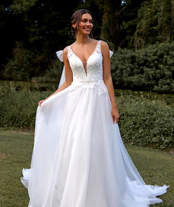 Rosalba TC24125 Tania Olsen Affordable A-Line Simple Wedding Dress at Madison Rose Bridal