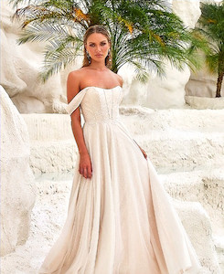 Products: Indra Madison Rose Bridal strapless a line affordable wedding dress